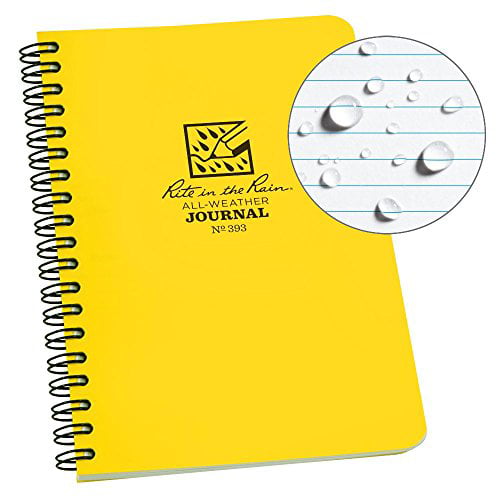 No. 393 Yellow Cover Journal Pattern Rite in the Rain All-Weather Side-Spiral Notebook 4 5/8 x 7 